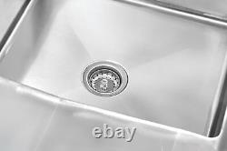 Kratos 71 16-Gauge Stainless Steel One Compartment Sink with 2 Drainboards