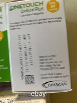 LOT OF 6 Brand New One Touch Delica Plus Lancets Extra Fine 30 Gauge. 100 per box