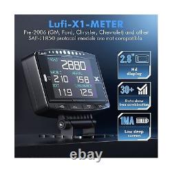 Lufi X1 Obd2 Gauge Display, Boost Gauge, Speedometer, Water Temperature Meter, Mu