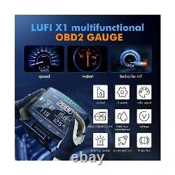 Lufi X1 Obd2 Gauge Display, Boost Gauge, Speedometer, Water Temperature Meter, Mu