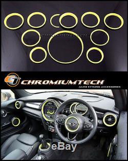 MINI Cooper/S/ONE F55 F56 F57 YELLOW Interior Rings for models WithO Navigation XL