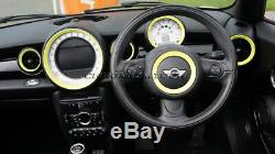 MK2 MINI Cooper/S/One R55 R56 R57 R58 R59 YELLOW Dashboard Interior Rings Kit