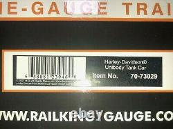 MTH RailKing One/G Gauge Harley Davidson Unibody Tank Car 70-73029 New In Box