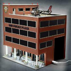 Menards O Gauge ONE POLICE PLAZA Building with Animated Helicopter prebuilt