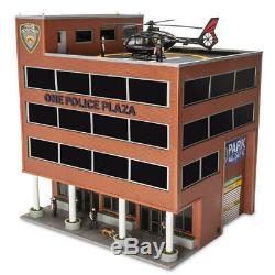 Menards O Gauged ONE POLICE PLAZA Building with Animated Helicopter prebuilt +