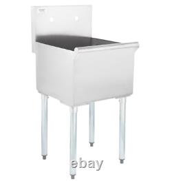 New Gauge Stainless Steel One Compartment Commercial Utility Sink 18x 18 x 13