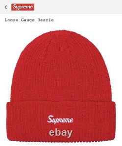 New Supreme Loose Gauge Beanie Red FW24