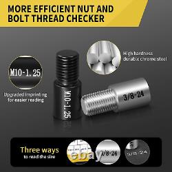 Nut and Bolt Thread Checker Nut and Bolt Size Gauge- 23 Inch & 21 Metric New Ind