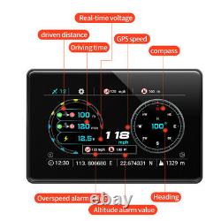 OBD2 GPS Car Truck HUD Altitude Compass Level Slope Balancer Head-up Display Kit