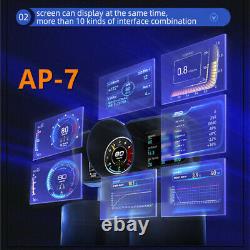 OBD2+GPS HUD Head Up Car Digital LCD Display Speedometer Turbo RPM Alarm Temp