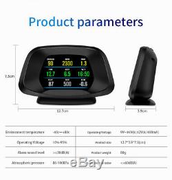 OBD2+GPS HUD Head Up Display Car Speedometer Digital Meter Detector Alarm System