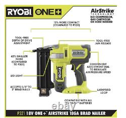 ONE+ 18V Cordless 18-Gauge Brad Nailer Kit with 2.0 Ah Compact Battery and Charg