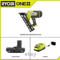 ONE+ 18V Cordless Airstrike 15-Gauge Angled Finish Nailer + Battery & Charger