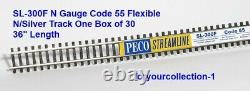 PECO SL-300F N Gauge Code 55 Flexible N/Silver Track One Box of 30 36 Length