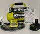 Ryobi 18-volt One+ 1 Gal Portable Air Compressor, Charger 4.0 Ah Battery Hose