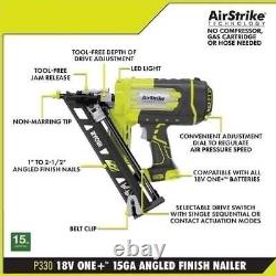 RYOBI Angled Finish Nailer 15-Gauge + Jig Saw ONE+ 18V Cordless (Tools Only)