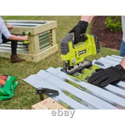 RYOBI Angled Finish Nailer 15-Gauge + Jig Saw ONE+ 18V Cordless (Tools Only)