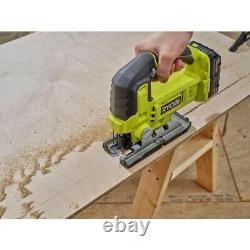 RYOBI Angled Finish Nailer 15-Gauge + Jig Saw ONE+ 18V Cordless (Tools Only)