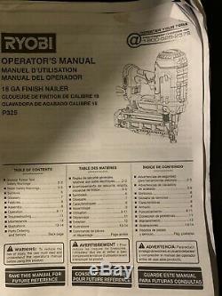 RYOBI One+ 18V Cordless 16 Gauge Finish Nailer Kit Model# P325