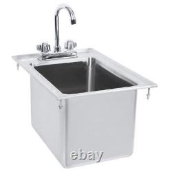 Regency 10 x 14 x 10 16-Gauge Stainless Steel One Compartment Drop-In Sink with