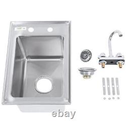 Regency 10 x 14 x 10 16-Gauge Stainless Steel One Compartment Drop-In Sink with