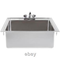 Regency 20 x 16 x 8 16-Gauge Stainless Steel One Compartment Drop-In Sink with 8