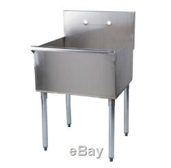 Regency 24 16-Gauge Stainless Steel One Compartment Commercial Utility Sink 2