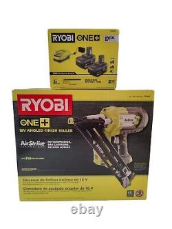 Ryobi ONE+ 18-Volt 15-Gauge AirStrike Cordless Angled Nailer W 2 Batt + Charger