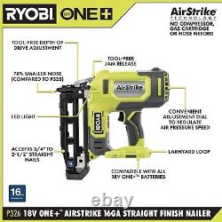 Ryobi ONE+ 18V 16-Gauge Cordless AirStrike Finish Nailer (Tool Only)