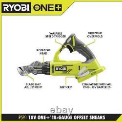 Ryobi One+ 18V 18 Gauge Cordless Offset Shear Variable Speed Trigger (Tool Only)