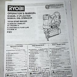 Ryobi One+ 18V AirStrike 18 Gauge Brad Nailer With 4 Ah Battery P321K1 (OB)