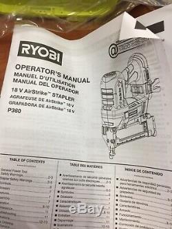 Ryobi P360 18V ONE+ Lithium-Ion AirStrike 18-Gauge Cordless Narrow Crown Stapler