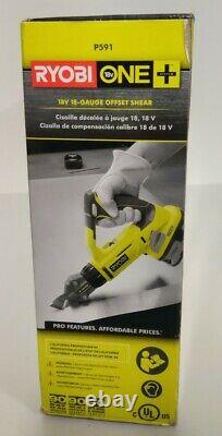 Ryobi P591 18-Volt ONE+ 18-Gauge Offset Shear w 4ah Battery and Charger