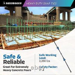 Sandbaggy 8 x 4 ¾ Heavy Duty Snap Ties For Concrete Forms (3,350 lb SWL)