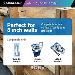 Sandbaggy 8 x 4 ¾ Heavy Duty Snap Ties For Concrete Forms (3,350 lb SWL)