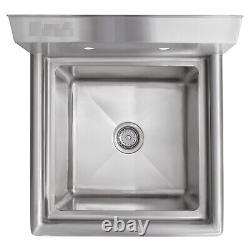 Stainless Steel One Compartment Mop Sink 20x22 Bowl Size 14x16 with Faucet