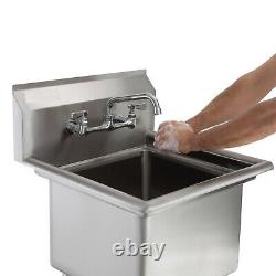 Stainless Steel One Compartment Mop Sink 24x24 Bowl Size 18x18 with Faucet