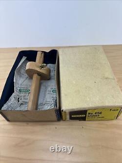 Stanley N0.65 Marking Gauge New Old Stock Original Box Beech Wood & Brass Trim