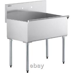Steelton 36 16-Gauge Stainless Steel One Compartment Commercial Utility Sink 3