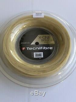 Tecnifibre X-One Biphase 16 Gauge 1.30mm 660' 200m Tennis String Reel Natural