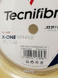 Tecnifibre X-One Biphase 17 Gauge 1.24mm 200m Tennis String Reel Natural
