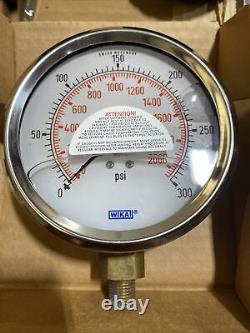 Wika pressure gauge 0-300 liquid filled brand new one lot of 24 gauges