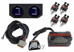 X4 Air Valve Manifold Wire Harness & Dual Digital Gauges For Air Ride Suspension