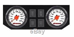 X4 Air Valve Manifold, Wire Harness White Dual Needle Air Gauges Panel & 4 Switch