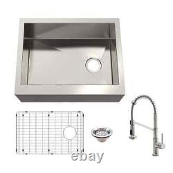 Zero Radius All-in-One Farmhouse Apron-Front 16-Gauge Stainless Steel 27 in Sink