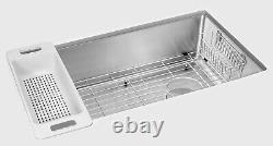 Zuhne Offset Drain Kitchen Sink 16 Gauge Stainless Steel Undermount or Drop-In