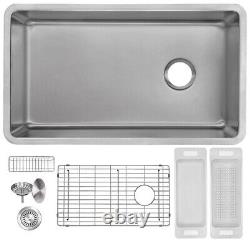 Zuhne Offset Drain Kitchen Sink 16 Gauge Stainless Steel Undermount or Drop-In