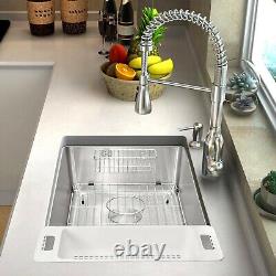 Zuhne Offset Drain Kitchen Sink 16 Gauge Stainless Steel Undermount or Drop-In