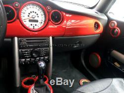 2001-2006 Bmw Mini Cooper S Un R50 R52 R53 Rot Innen Anzeige Rand Satz 12pc