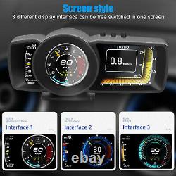 3 Écran LCD Smart Car Obd? Gps De Jauge Hud Têtes Vers Le Haut Affichage Speedomètre RPM Alarme